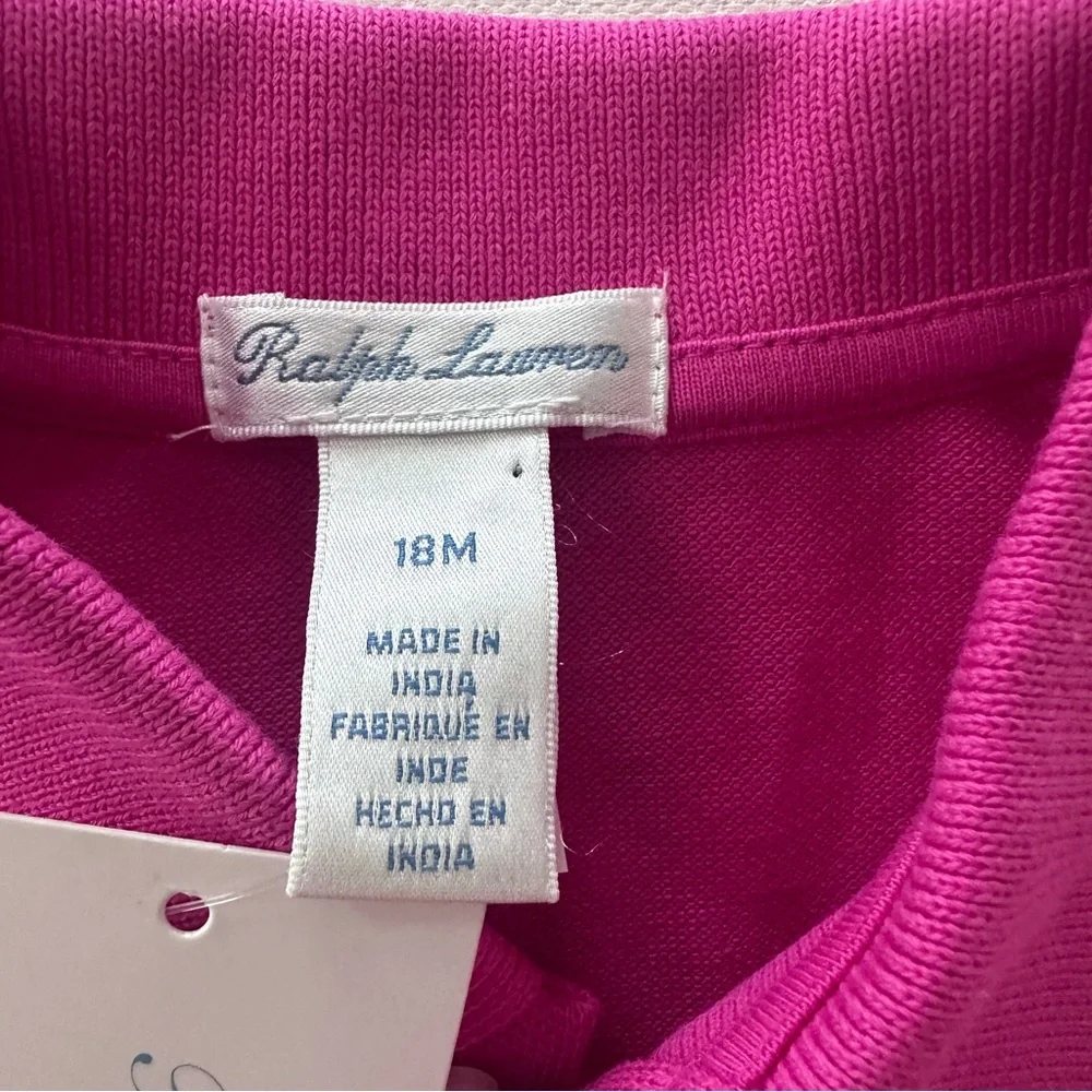 Ralph Lauren 18 Months Baby Girl Pink Layered Romper NWT Spring Summer Preppy